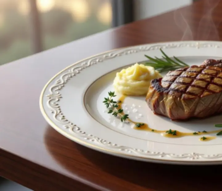 Prémium steak válogatás elegáns tálalással az asztalon