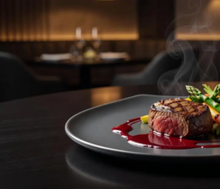 Tökéletesre sütött prémium steak elegáns tálalással